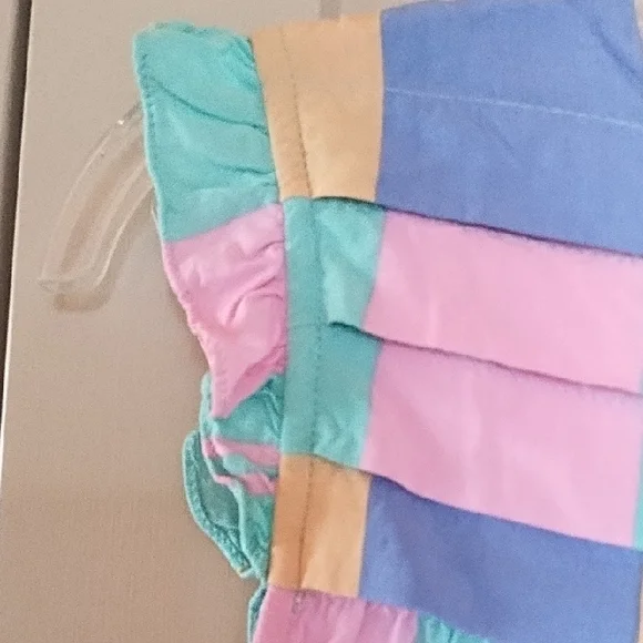 THML Pastel Plaid Sleeveless Blouse in Teal, Pink & Sherbert - Picture 3 of 6